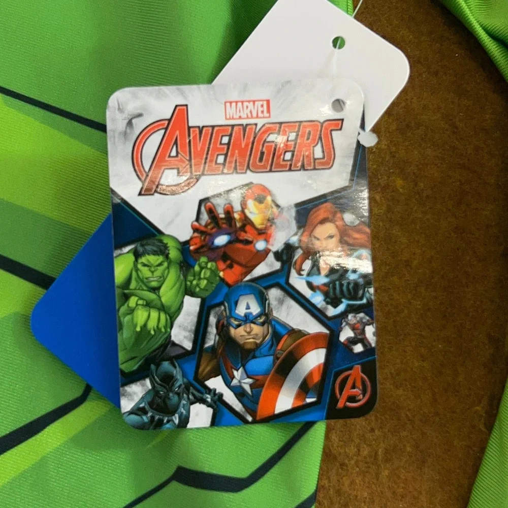 Marvel Boys 5T Green Hulk Avengers UPF 50+ Long Sleeve Rash Guard Swim Shirt NWT